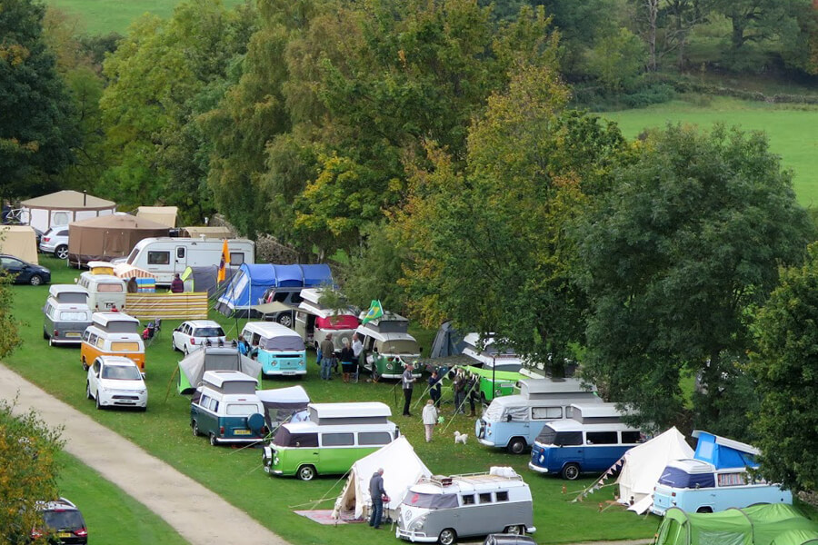 Camping North Yorkshire Bolton Abbey Aerial View