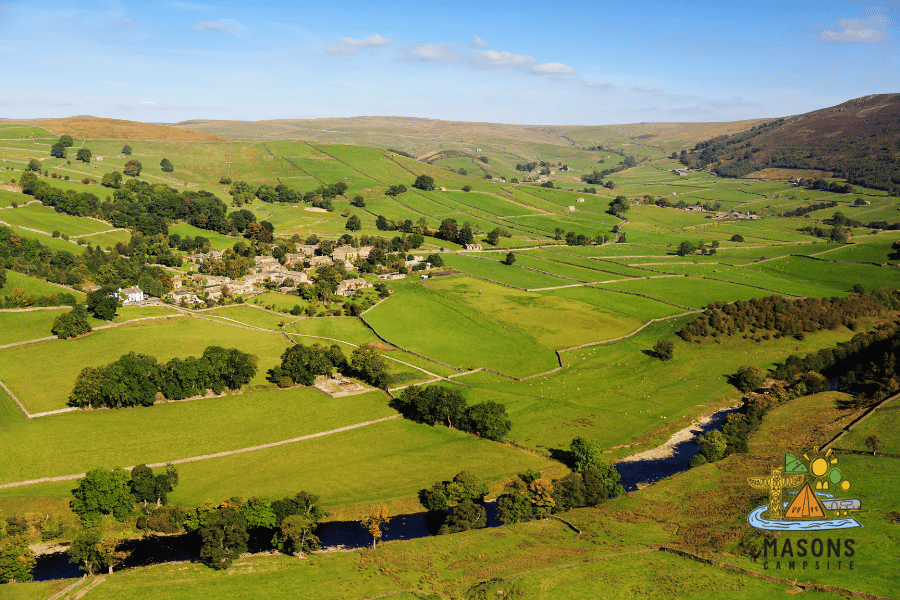 An aerial view of the valley